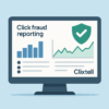 PPC agency dashboard showing click fraud and invalid traffic reporting for client campaigns