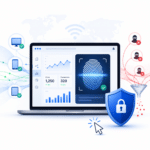 Device fingerprinting dashboard blocking invalid clicks and protecting PPC traffic.