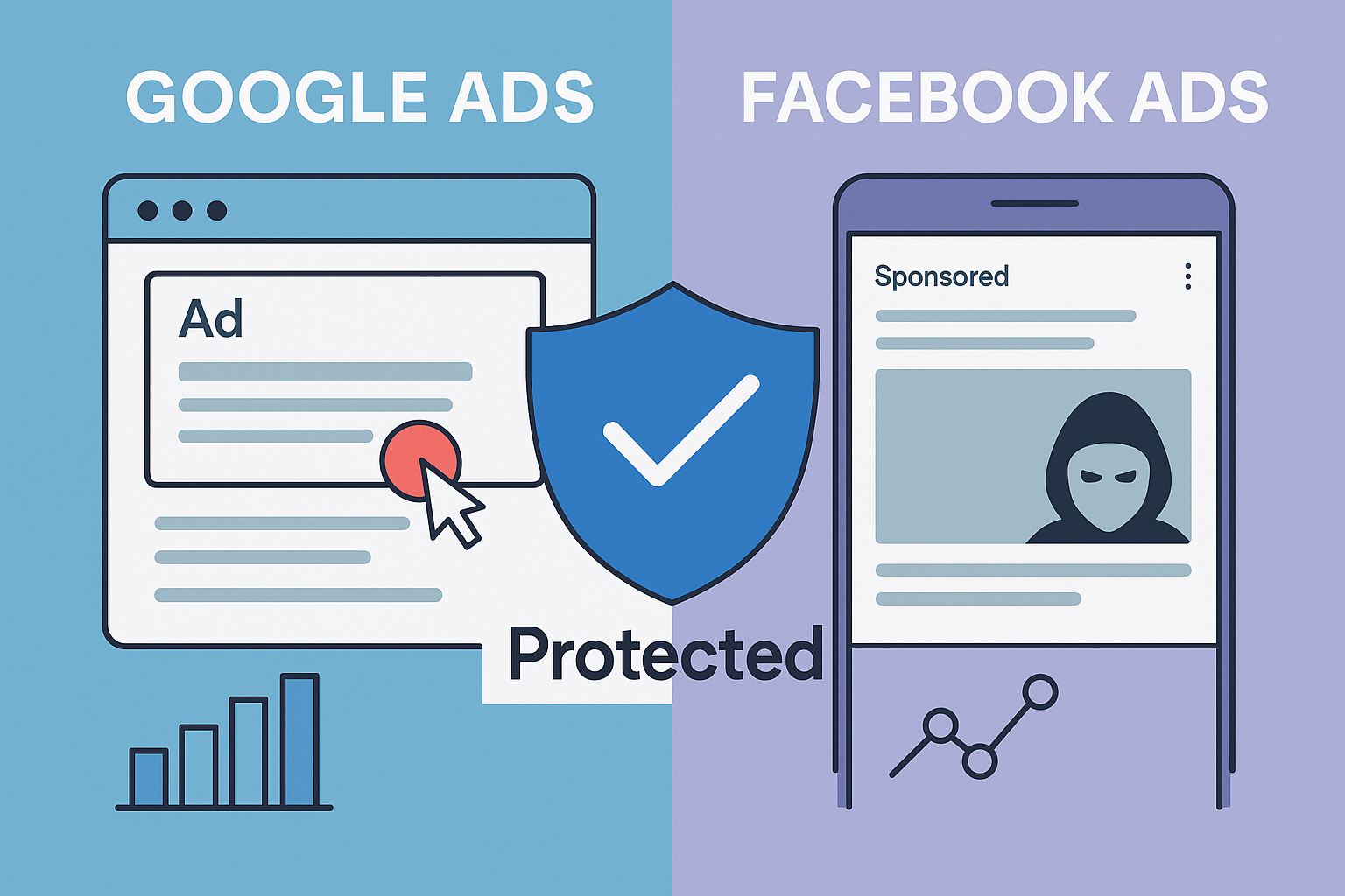 Facebook, Meta and Google Ads click fraud and invalid traffic overview
