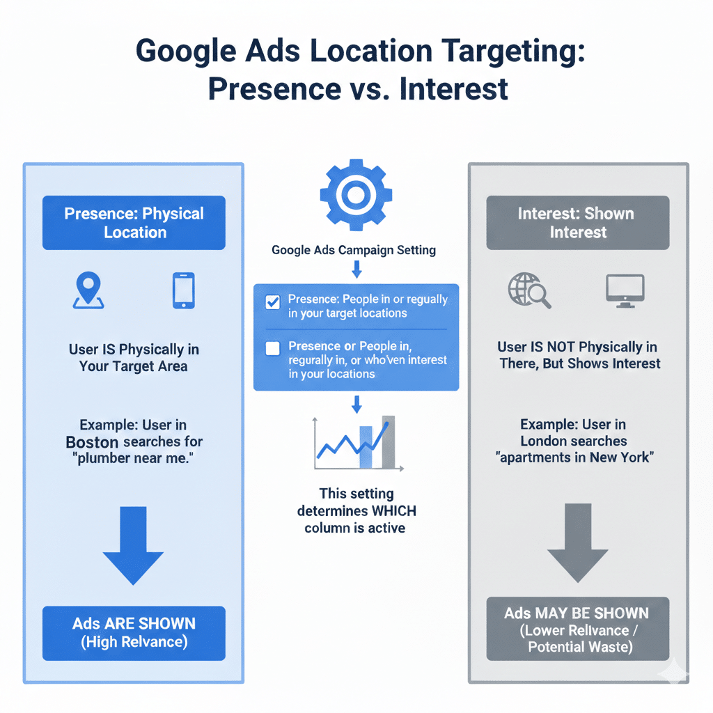 Geo spoofing in Google Ads workflow to detect location mismatch and protect conversion signals