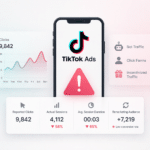 TikTok Ads click fraud dashboard and traffic quality illustration